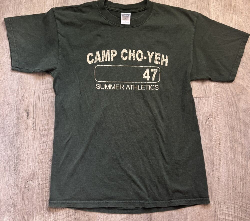 Vintage 90s Hanes Camp Cho-Yeh Shirt Green Large Texas Christian Athletic ‘47